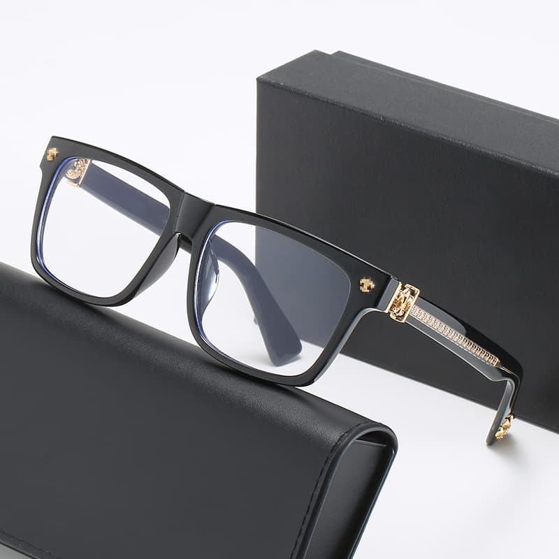 New Crow square TR anti-blue light flat glasses for men and women, fashionable face-slimming student computer glasses for myopia 1