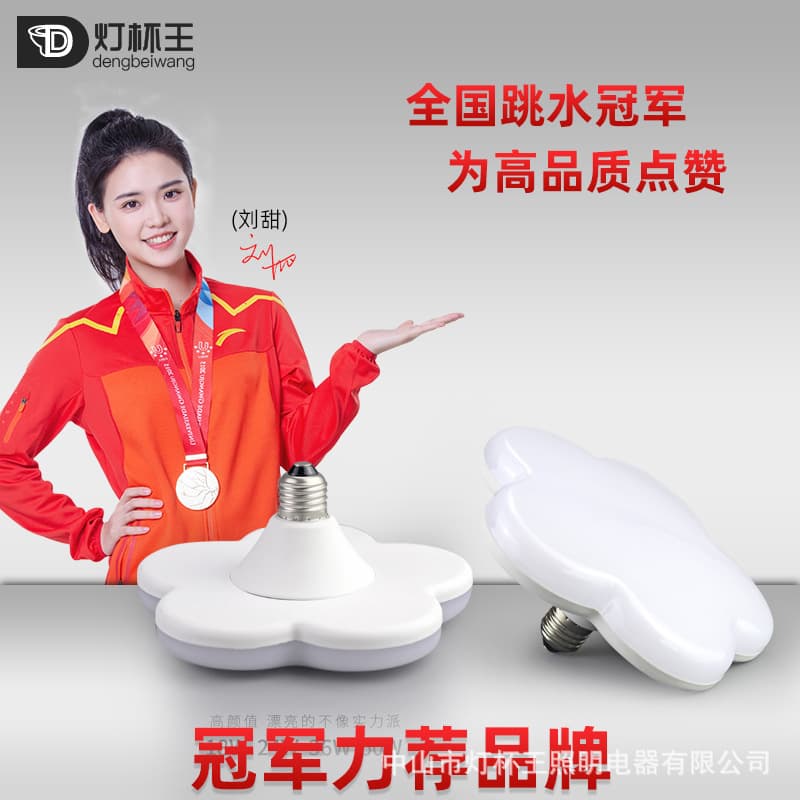 Plum blossom flying saucer lamp restaurant indoor household ceiling lamp bulb lamp hanging chandelier led bulb home decoration lamp 3
