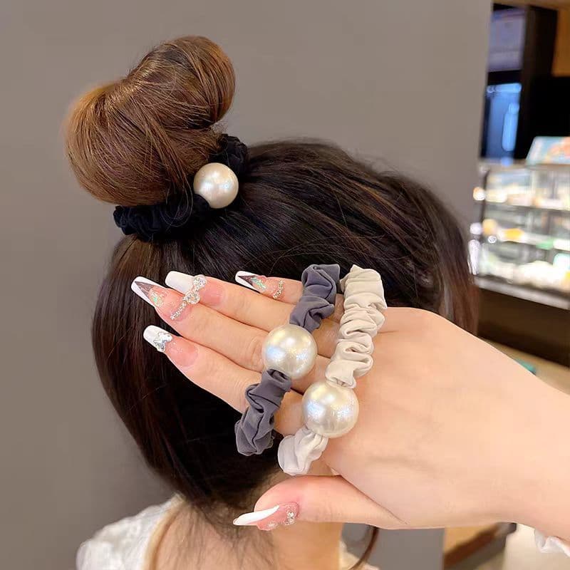 Factory wholesale high quality large hole beads white color abs imitation pearl shoe materials luggage hair rope diy perforated loose beads accessories 4