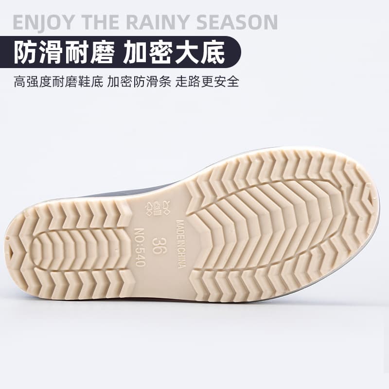 Manufacturer wholesale waterproof rain boots women's rubber shoes plaid casual women's boots fashion women's water shoes women's mid-calf adult rain boots 5