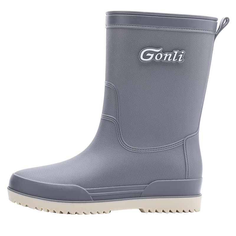 Manufacturer wholesale waterproof rain boots women's rubber shoes plaid casual women's boots fashion women's water shoes women's mid-calf adult rain boots 6
