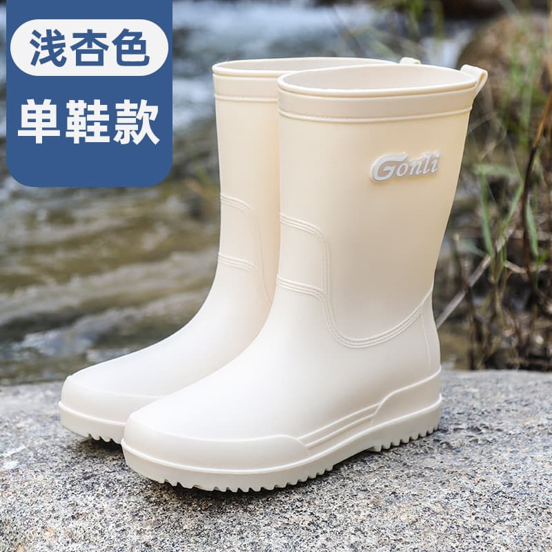 Manufacturer wholesale waterproof rain boots women's rubber shoes plaid casual women's boots fashion women's water shoes women's mid-calf adult rain boots 7