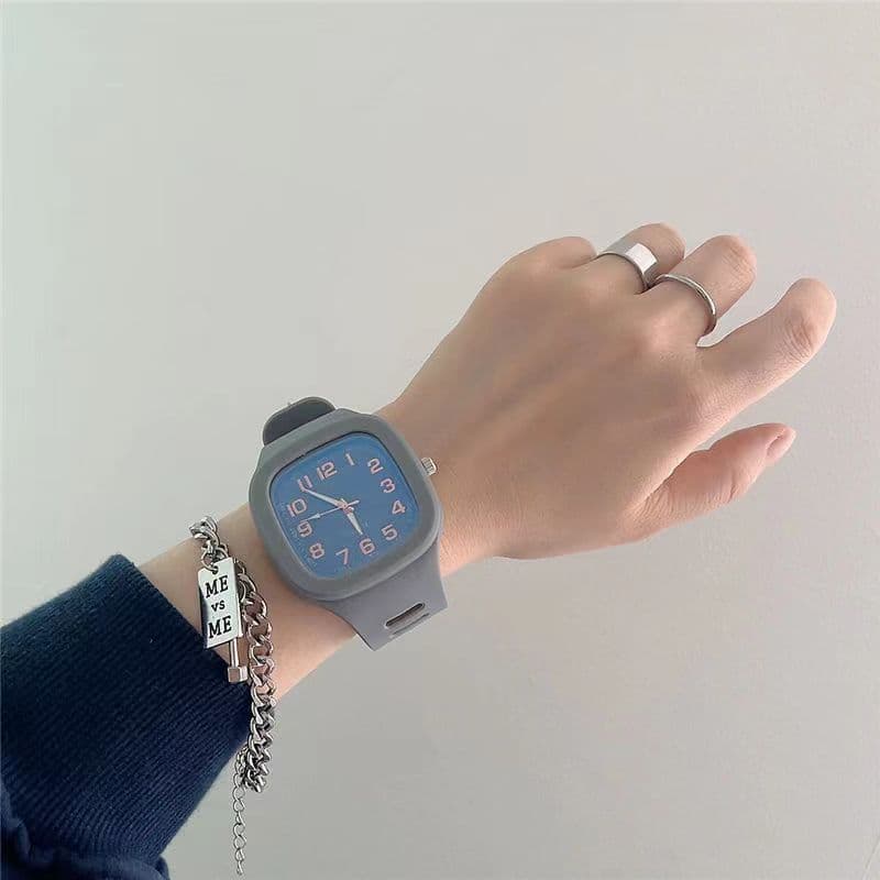 ins hot-selling square watch women's college style men's and women's fashion quartz watch Korean version simple student watch wholesale 7