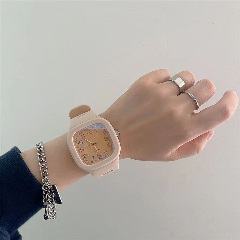 ins hot-selling square watch women's college style men's and women's fashion quartz watch Korean version simple student watch wholesale 8