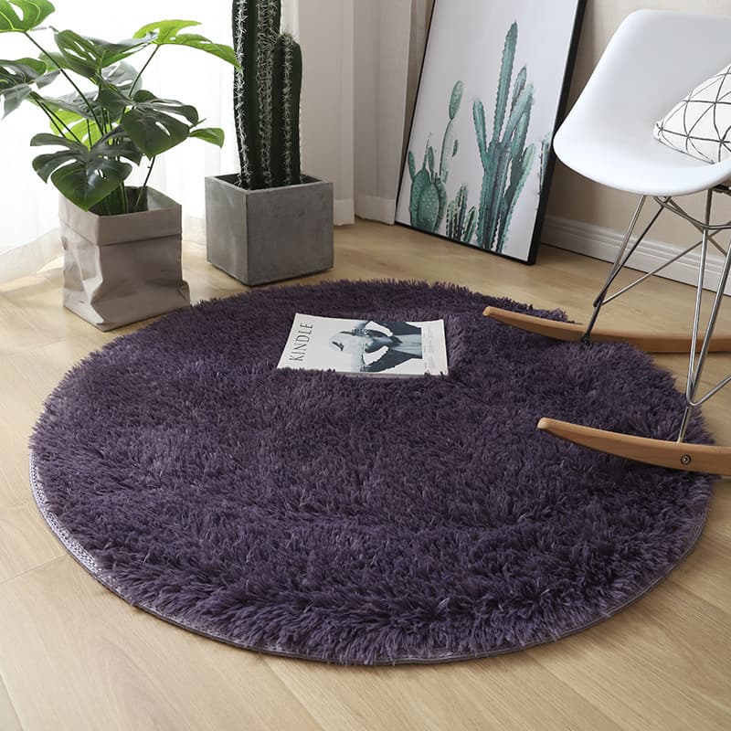 Round silk wool carpet, hanging basket chair, yoga mat, living room, bedroom, sofa cushion, stain-resistant floor, non-slip care mat 4