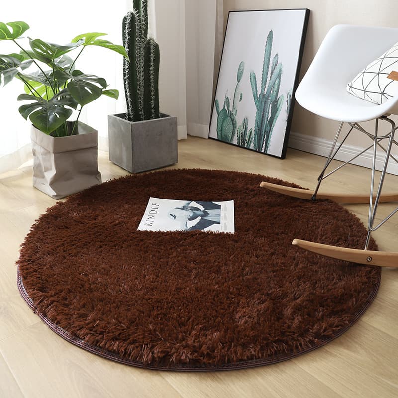Round silk wool carpet, hanging basket chair, yoga mat, living room, bedroom, sofa cushion, stain-resistant floor, non-slip care mat 10