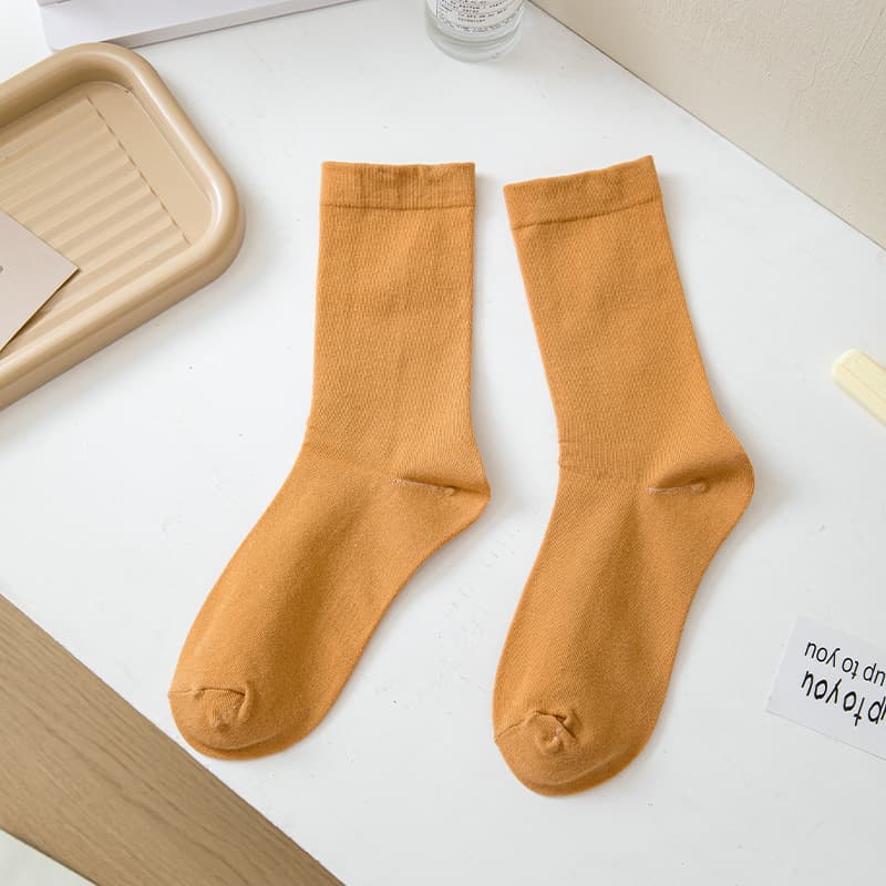 Boneless confinement socks, white women's mid-calf socks, pure cotton ins tide high tube, soft and waxy loose-mouth stockings, sweat-absorbing socks 9