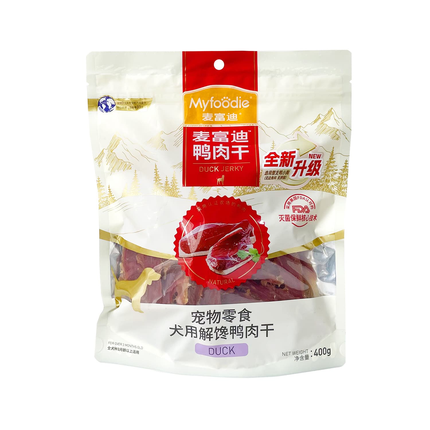 McGrady freeze-dried 400g chicken dry dog ​​snacks teething sticks wet food package cat meat package cat goat milk package staple food can 9