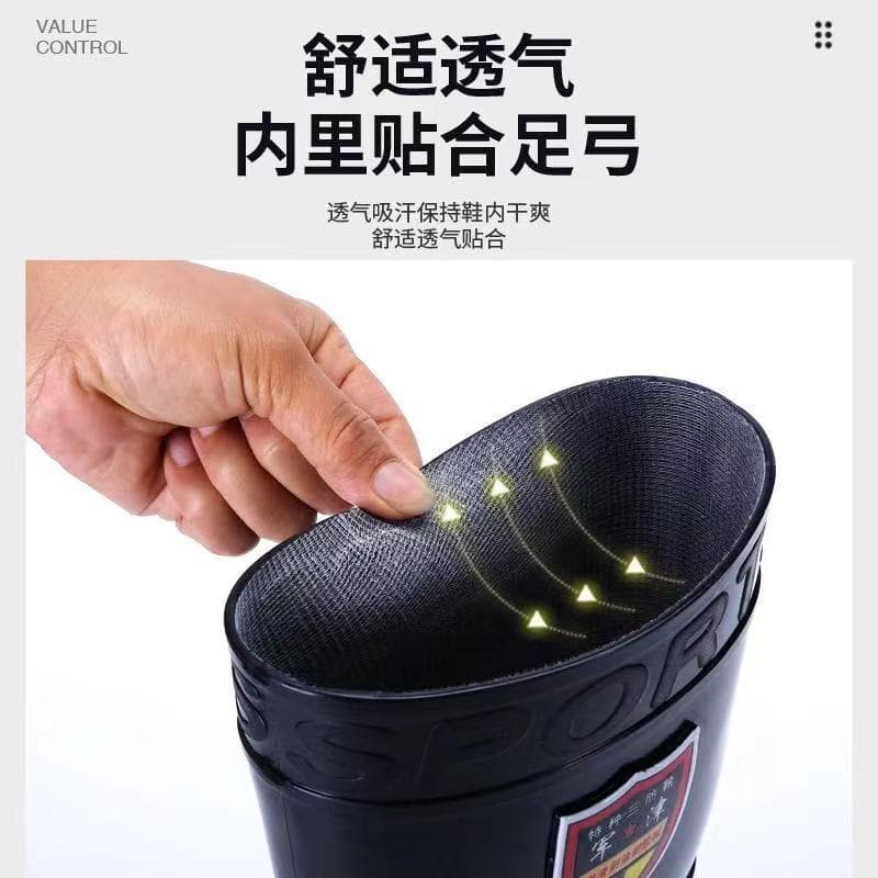 One free shipping wear-resistant tendon sole rain boots for men and women, warm acid and alkali resistant rain boots, non-slip labor protection, car wash water boots, construction site 5