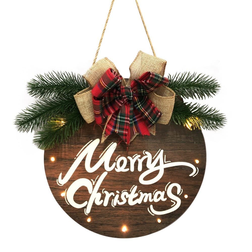 Christmas Interchangeable Welcome Signs Hanging Porch Wreaths with Seasonal Icons Decorate Halloween Door Signs 10