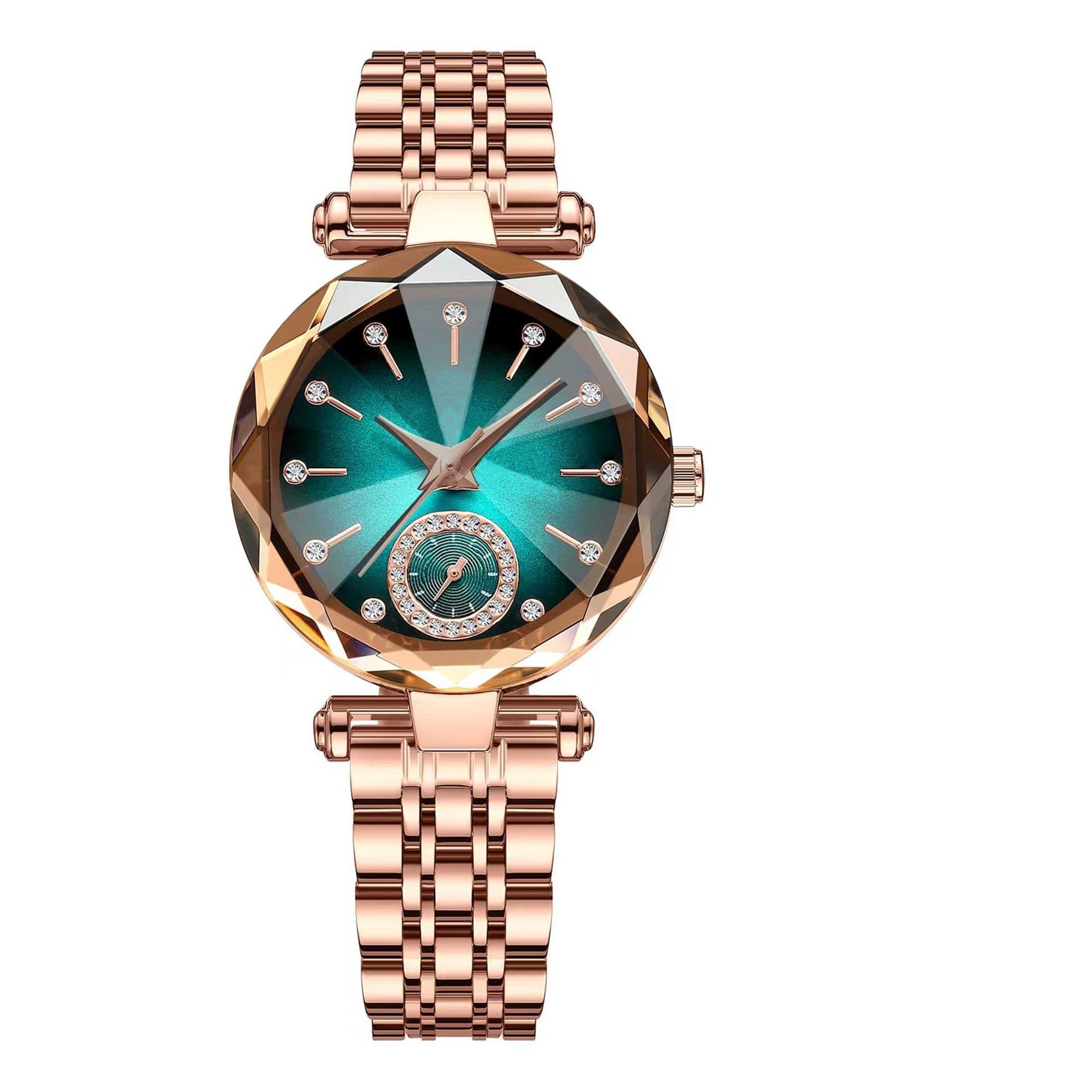 Women's quartz gold-plated watch, high-looking middle school student's simple alloy belt retro diamond watch 4