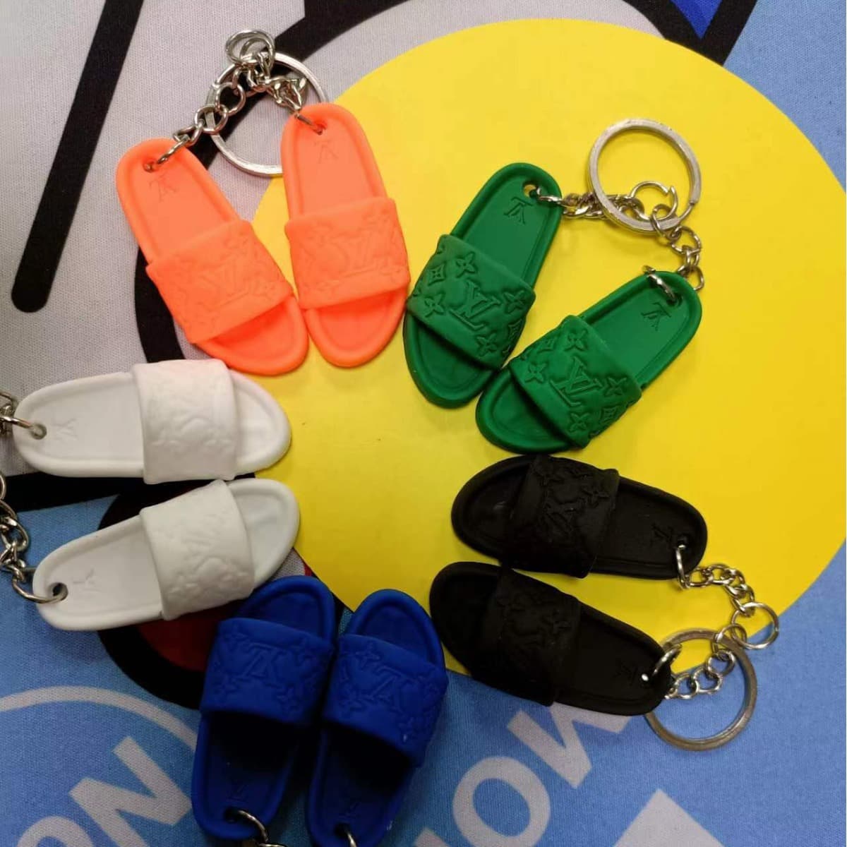 Soft plastic three-dimensional aj key chain 3d slippers shoe model pendant trend shoe decoration gift key chain 2