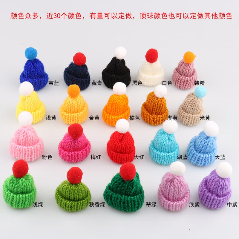 Spot Christmas mini hat diy knitted doll woolen hat accessories finger hat clothing accessories 6
