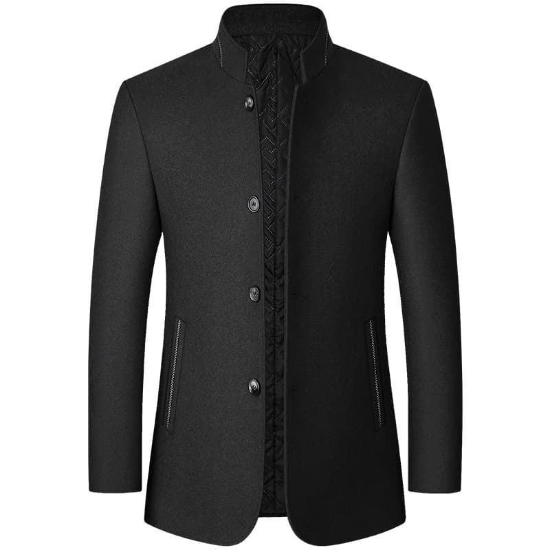 2025 autumn and winter new style middle-aged men's jackets woolen woolen coats stand collar woolen coats casual men's clothing 1