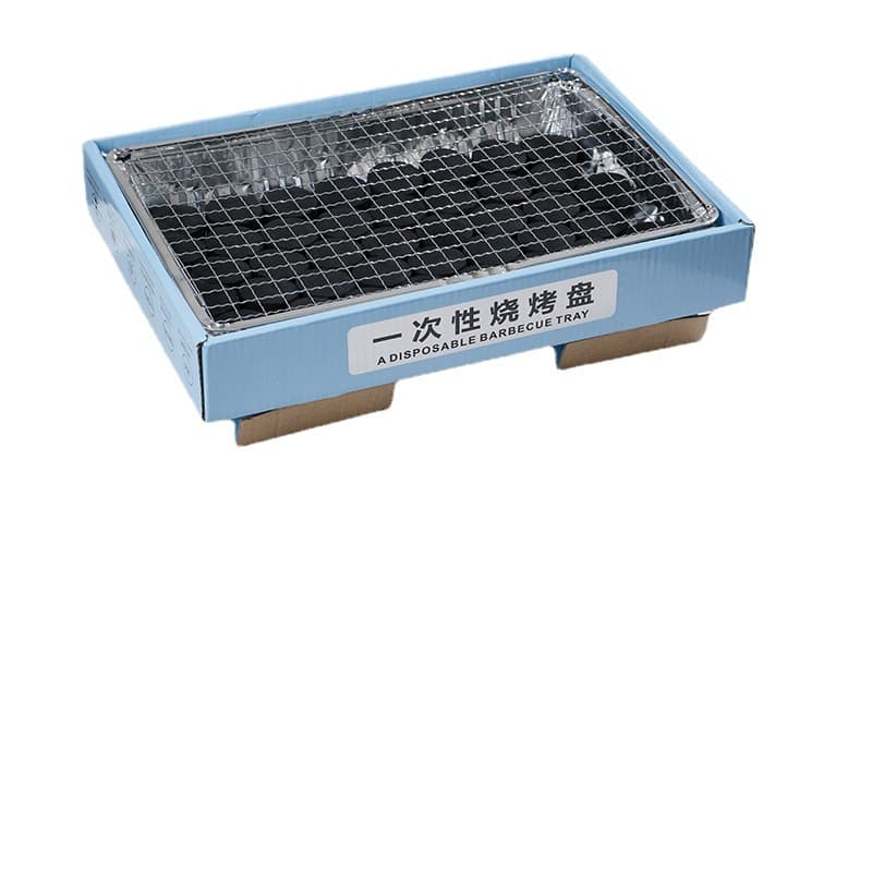 [Zibo BBQ] Disposable barbecue stove, household outdoor barbecue meat rack, smokeless carbon small grill tool 6