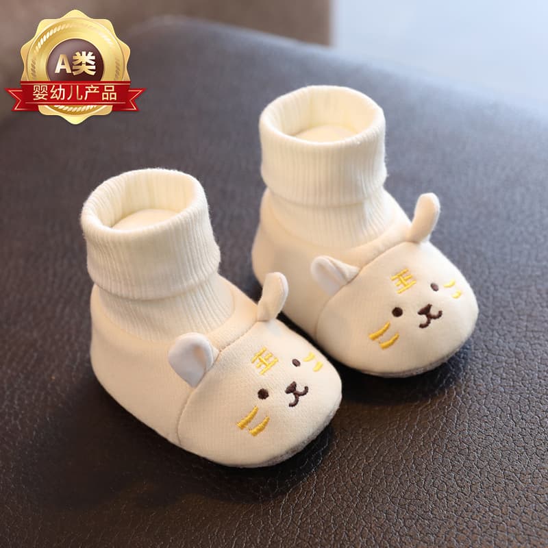 Baby shoes and socks, tiger head spring and autumn soft soles for male and female babies 3-9-12 months old, newborn shoes, cloth shoes, anti-falling in winter 2