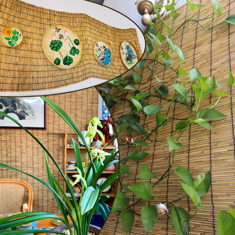 New Chinese style sunshade reed curtains wall decoration ceiling straw curtains cross-border partition lifting bamboo curtains roller blinds 3