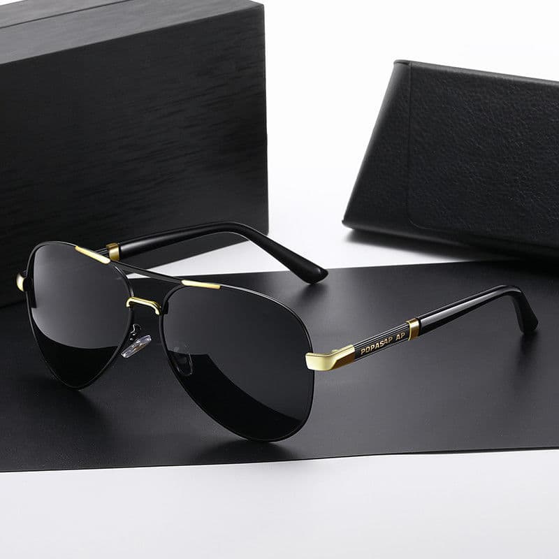 Metallic resin polarized sunglasses for men, driver's driving glasses, men's sunglasses, day and night color changing mirror, toad mirror