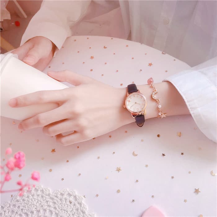 New ins women's watch cute heart schoolgirl quartz watch star and moon bracelet watch combination set dropshipping 4