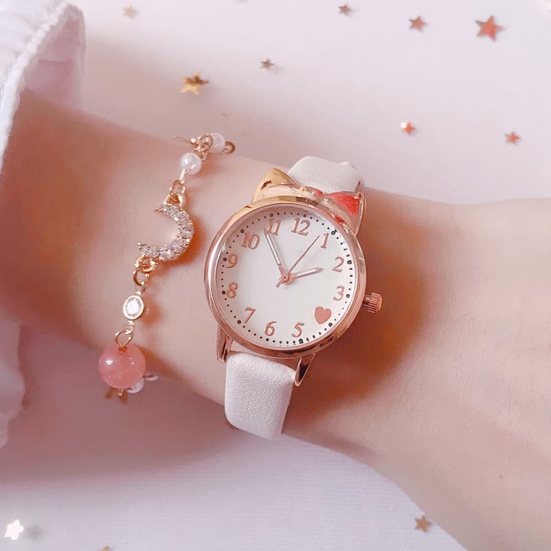 New ins women's watch cute heart schoolgirl quartz watch star and moon bracelet watch combination set dropshipping 7
