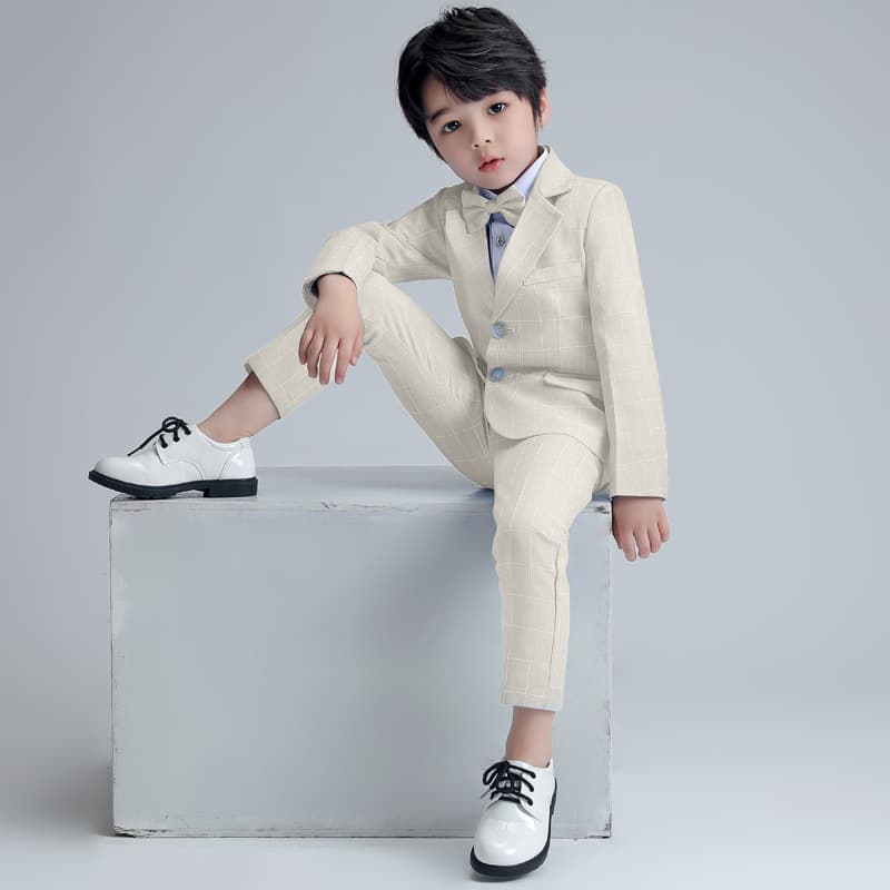 Boys' gentleman's dress small suit formal spring and autumn new British style children's performance party performance dress suit 5