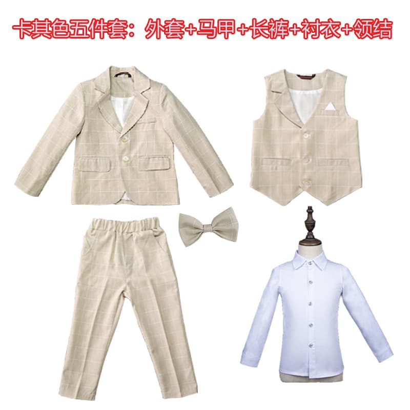 Boys' gentleman's dress small suit formal spring and autumn new British style children's performance party performance dress suit 7
