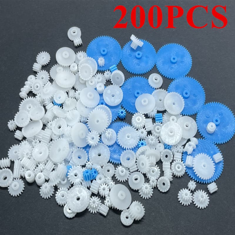 200 mixed gear packages plastic transmission toy car robot DIY accessories small production plastic gear set 1
