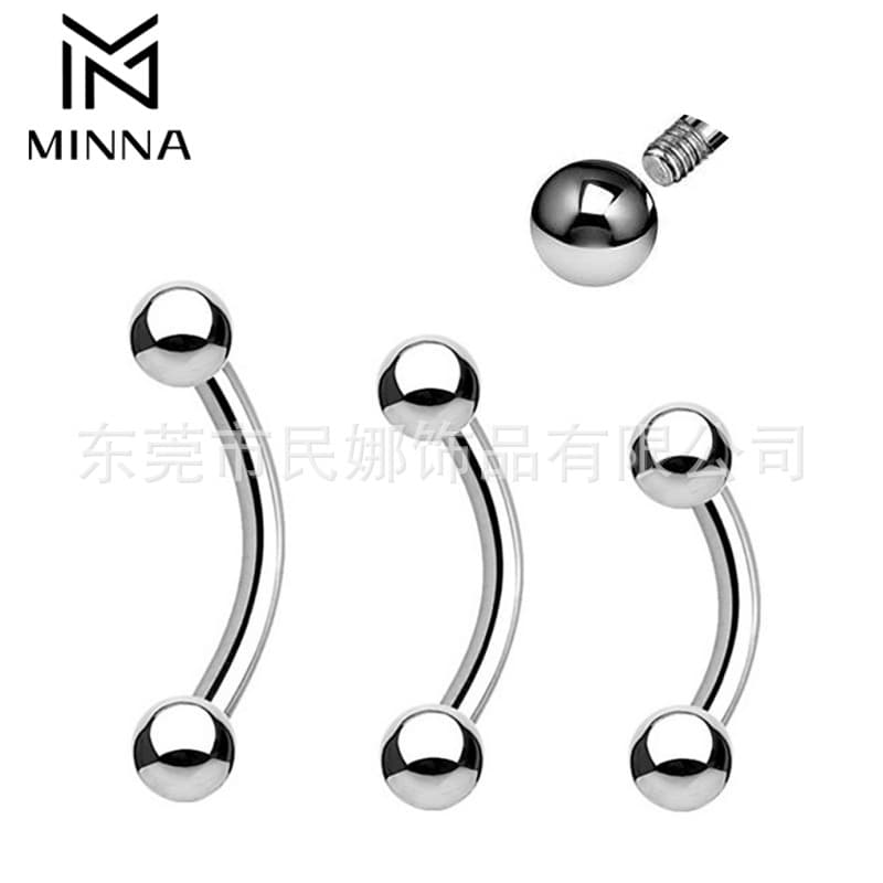 16G piercing steel, titanium steel, stainless steel basic eyebrow nail, hot girl piercing navel nail, tongue nail, nipple nail, multi-purpose nail 1