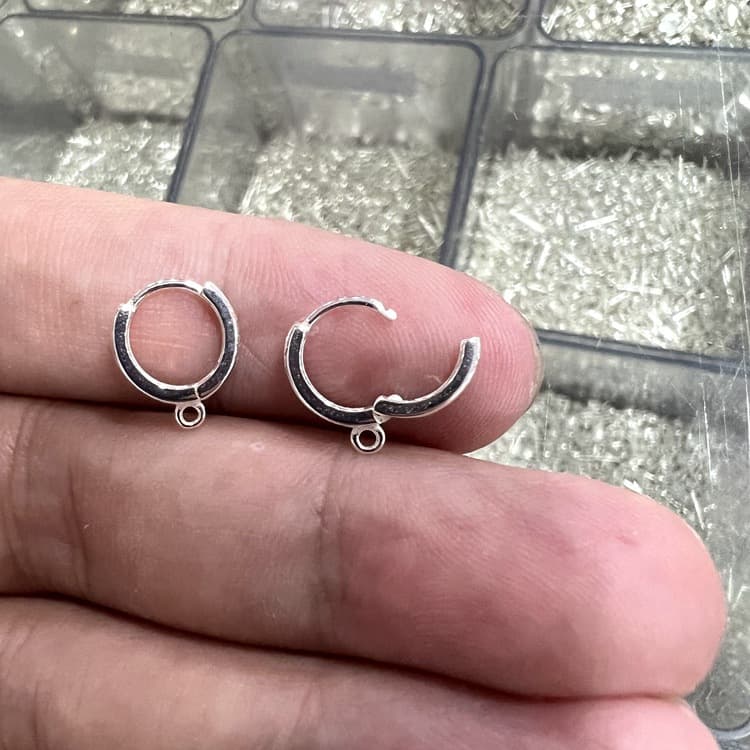 s925 sterling silver 2022 new trendy high-end earrings plain earrings small earrings handmade DIY ear jewelry 1