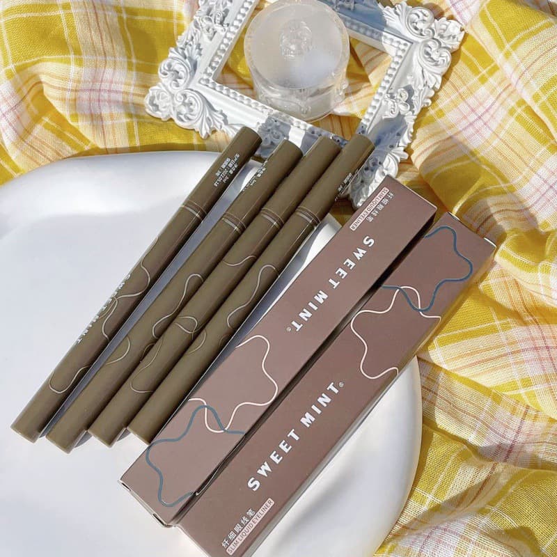 SWEET MINT0.05 liquid silkworm pen waterproof quick-drying brown non-smudged liquid eyeliner pen eye makeup eyeliner pen 4