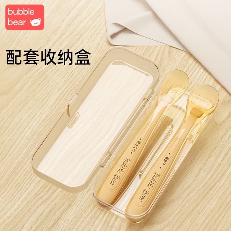 Boobie Bear Nano Silver Silicone Spoon Baby Soft Head Food Spoon Newborn Feeding Supplies Children's Tableware 7