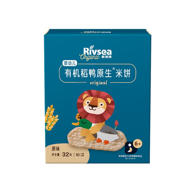 HYY organic rice cakes for infants and young children, rice duck native rice cakes, nutritious, healthy, crispy and soluble children's snacks for babies 6
