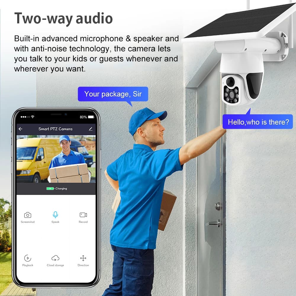 3MP CCTV security waterproof outdoor PTZ CCTV solar camera 4g 4