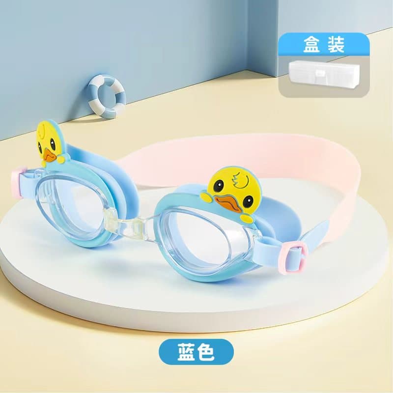 Children's swimming goggles for boys and girls waterproof and anti-fog HD small frame swimming and diving goggles eye protection cute glasses factory wholesale 7