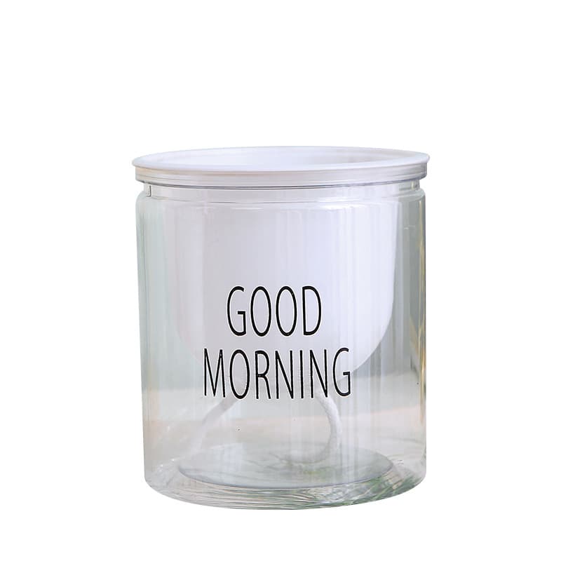 Automatic water-absorbing transparent lazy pot factory direct sales creative round office desktop green plant hydroponic plastic flower pot 6