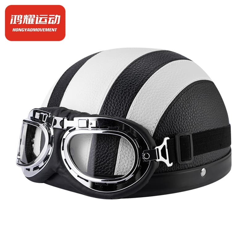 Foreign trade helmet Four Seasons Tram Retro Half Helmet Lightweight Leather Helmet Bicycle Safety Hat Warm Cycling Helmet 6