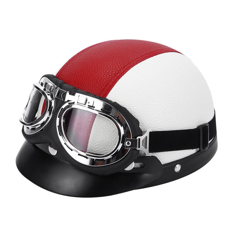 Foreign trade helmet Four Seasons Tram Retro Half Helmet Lightweight Leather Helmet Bicycle Safety Hat Warm Cycling Helmet 9