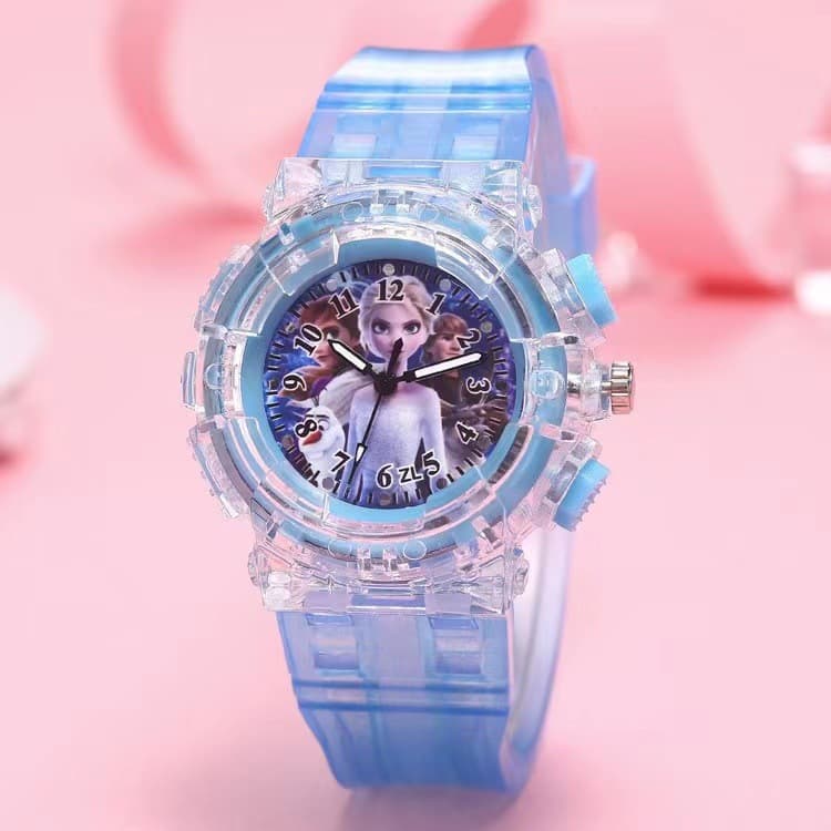 Ready supply of children's luminous watch Princess Su Ai Princess Sha colorful flash light girl gift watch 7