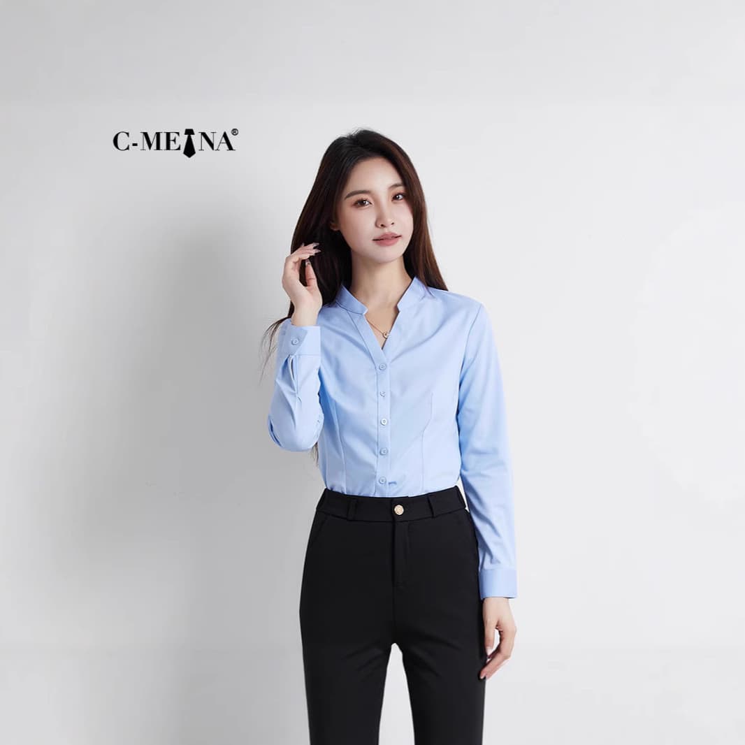 Summer new women's long-sleeved shirts, feminine temperament, commuting, slim, fashionable bamboo fiber shirts, tops, formal wear 1