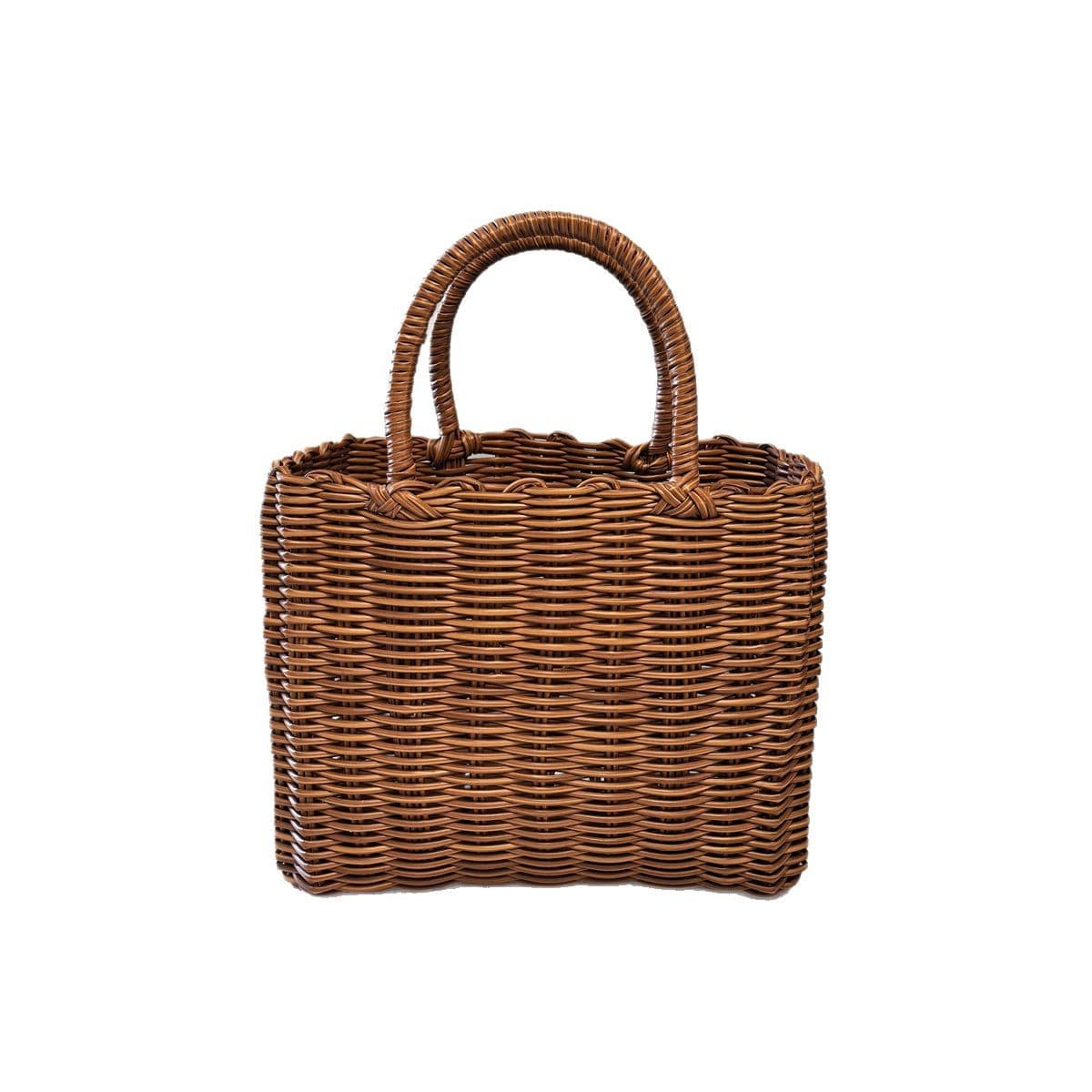 Plastic woven vegetable basket hand basket souvenir packaging handbag gift basket women's imitation rattan basket bath basket 6