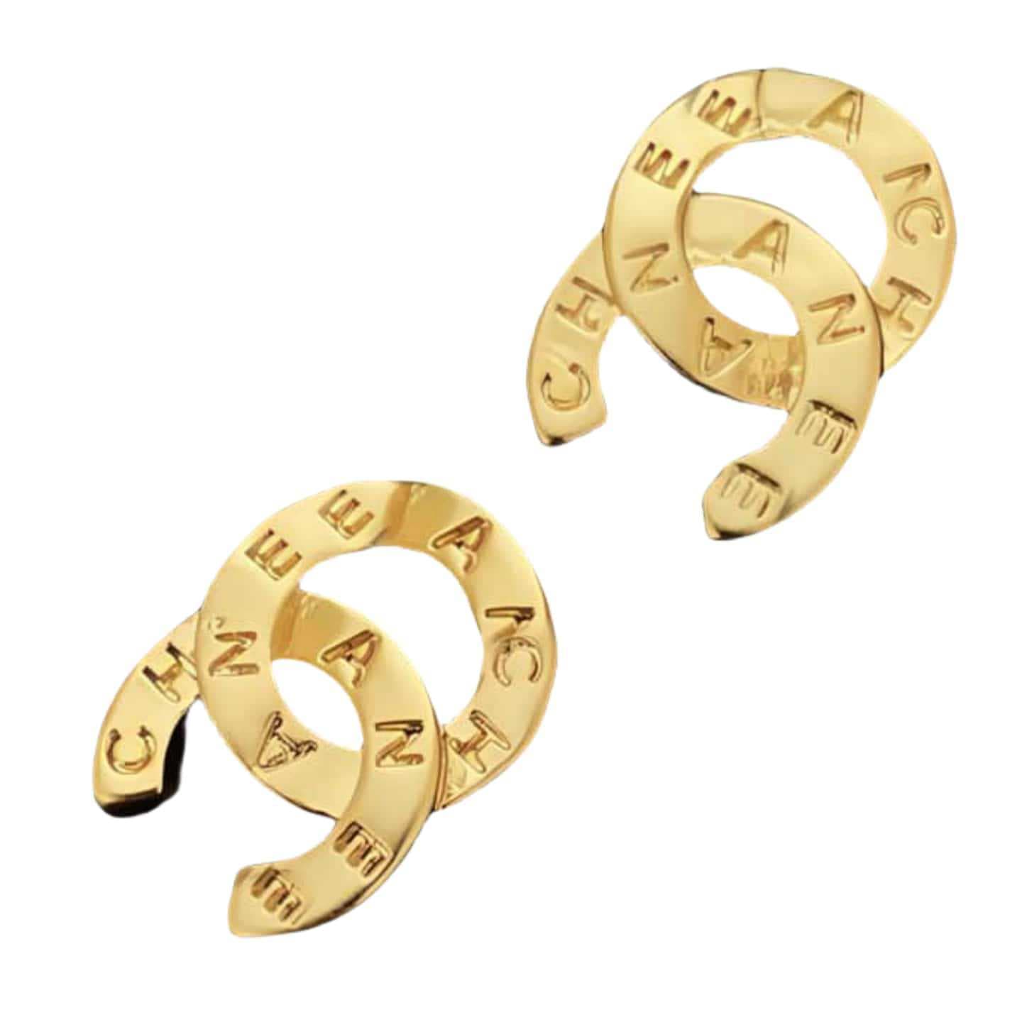 Xiangjia mini earrings, small fragrance style, light luxury, high-end sense, copper gold-plated letter earrings, high version, wholesale in stock 6