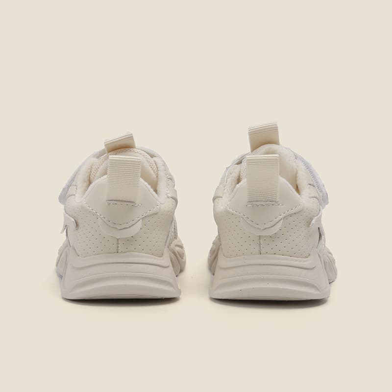 Baby cotton shoes autumn and winter baby sneakers dad shoes boys and girls plus velvet toddler shoes 1 to 2 and a half years old white shoes 5