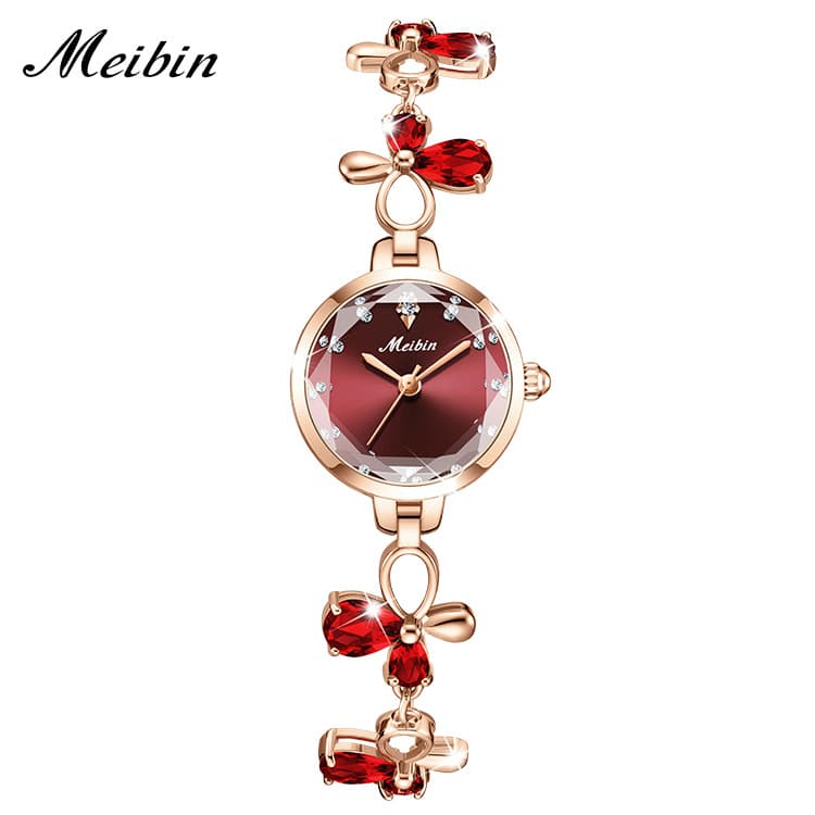 MEIBIN fashion bracelet women's watch temperament cut small dial quartz butterfly rhinestone bracelet watch wholesale 5