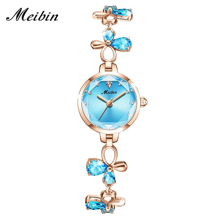 MEIBIN fashion bracelet women's watch temperament cut small dial quartz butterfly rhinestone bracelet watch wholesale 7