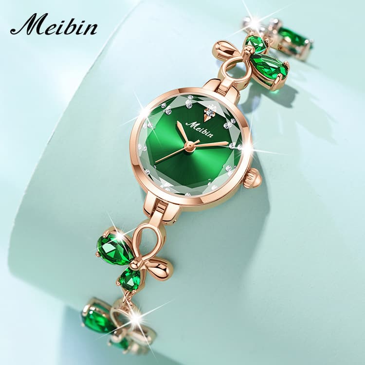 MEIBIN fashion bracelet women's watch temperament cut small dial quartz butterfly rhinestone bracelet watch wholesale 1