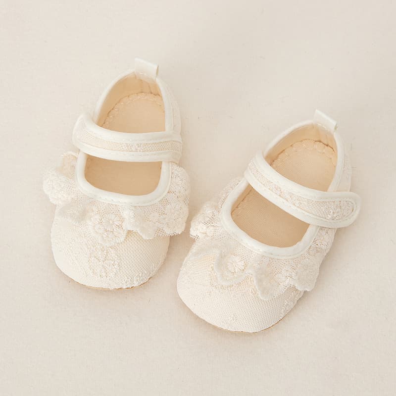 Manufacturer in stock wholesale spring new baby Korean style lace princess shoes for girls baby non-slip soft sole toddler shoes 2