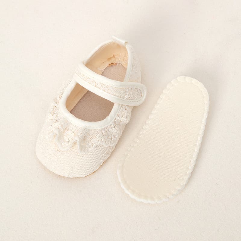 Manufacturer in stock wholesale spring new baby Korean style lace princess shoes for girls baby non-slip soft sole toddler shoes 4