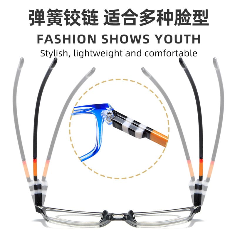 New fashion printed anti-blue light reading glasses spring leg reading glasses street stall wholesale high definition reading glasses for the elderly 4