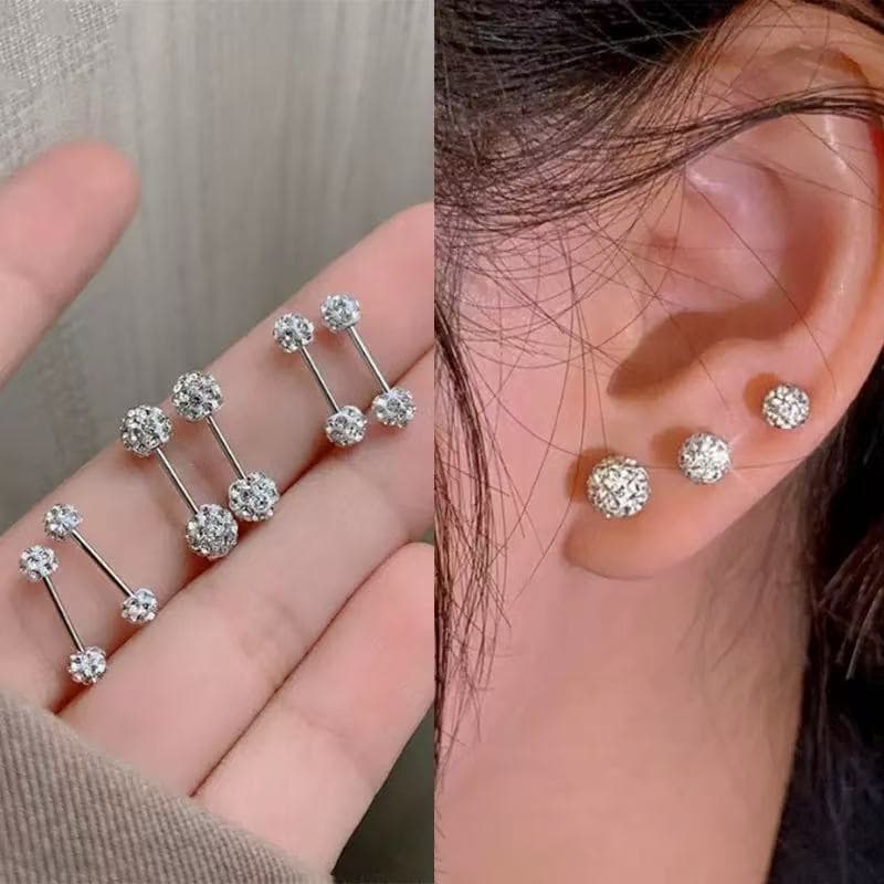 925 Silver Peas Simple Student Earrings Fashionable Ear Sticks Mini Small Round Beads Earrings Jewelry Korean Style 7