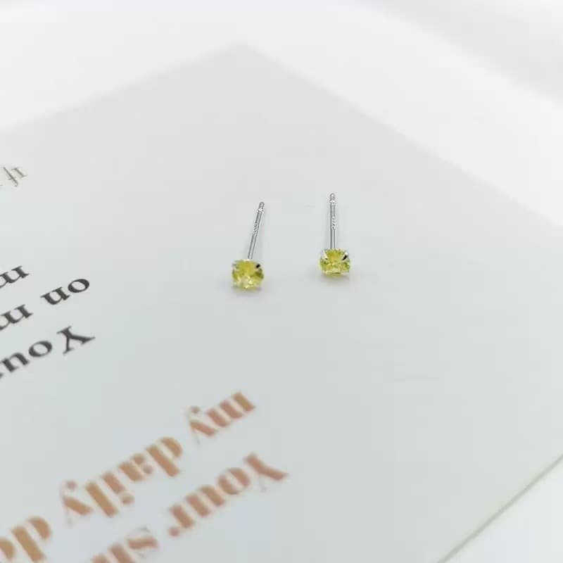 925 Silver Peas Simple Student Earrings Fashionable Ear Sticks Mini Small Round Beads Earrings Jewelry Korean Style 8